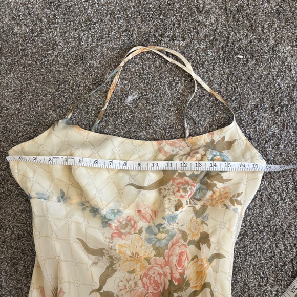 Lauren Ralph Lauren Silk Floral Midi Cream Cowl Neck Summer Sun Dress 12 L - Picture 7 of 12